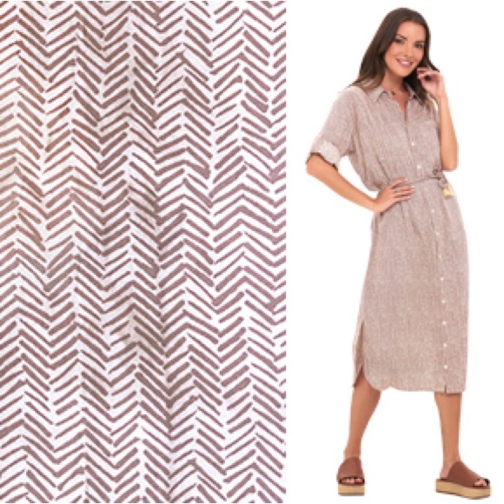 Khush Midi Dress Chemise Amandy in Birch Dust size S